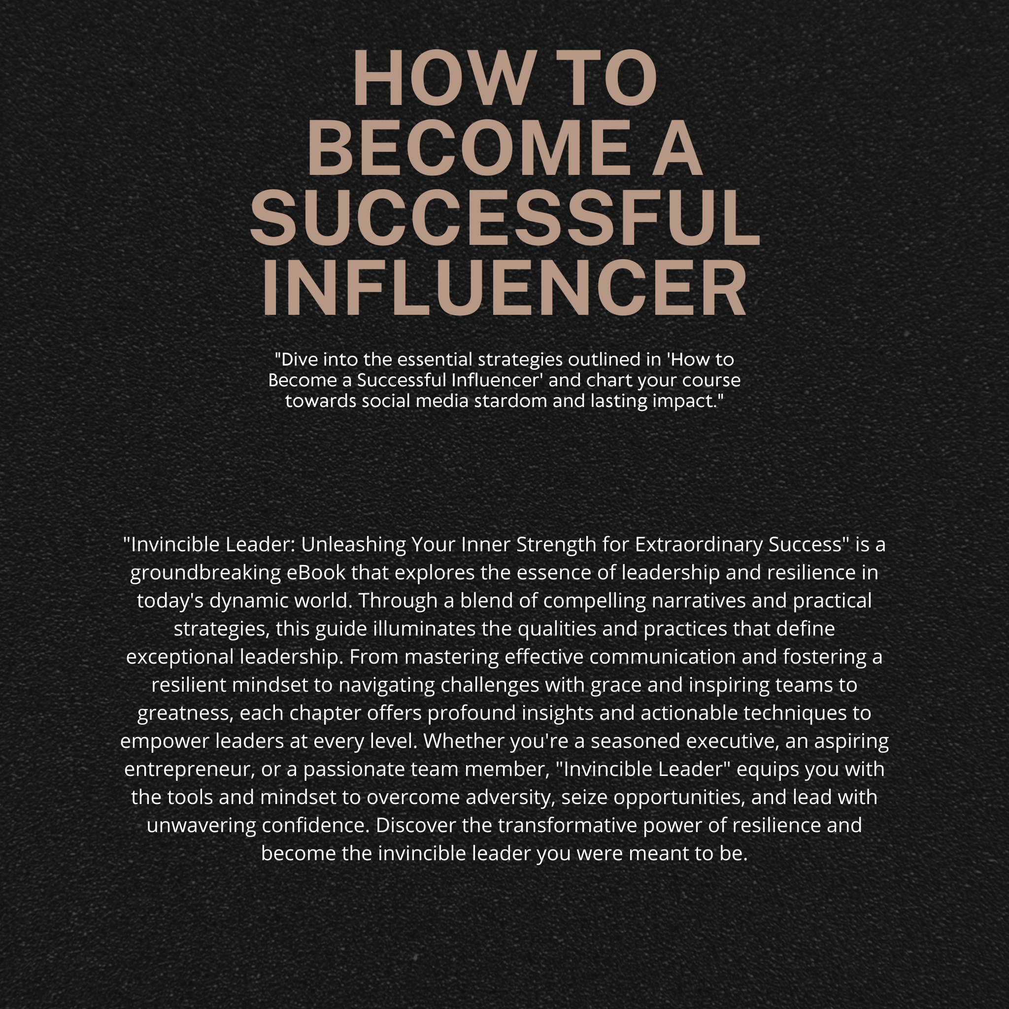 How to become a successful influencer Ebook